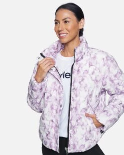 Cropped Tie Dye Puffer Jacket