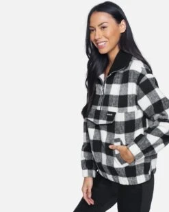 Plaid Pullover -Hurley hur034biy black ivory 3