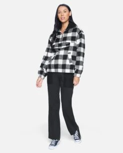 Plaid Pullover -Hurley hur034biy black ivory 4